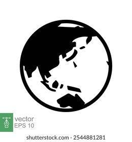 Globe icon. Simple flat style. Planet earth, world map, geography concept. Vector illustration isolated on white background. EPS 10.