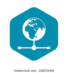 Globe icon in simple style isolated on white background