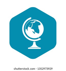Globe icon in simple style isolated on white background. Geography symbol