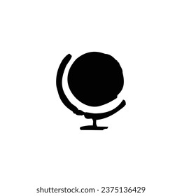 Globe icon. Simple style travel company poster background symbol. Globe brand logo design element. Globe t-shirt printing. Vector for sticker.