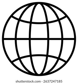 globe icon Simple thin line stroke