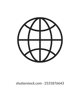 Globe icon Simple thin outline