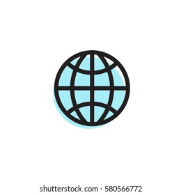 Globe icon. Simple vector sign. World.