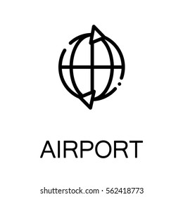Globe icon. Single high quality outline symbol for web design or mobile app. Thin line sign for design logo. Black outline pictogram on white background