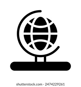 Globe icon. with a soild style. Suitable for use on websites, UI and mobile apps.