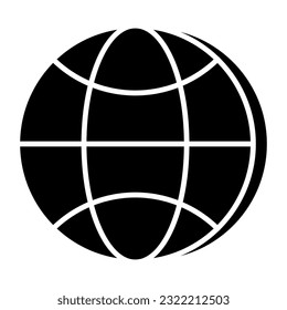 Globe icon in solid design