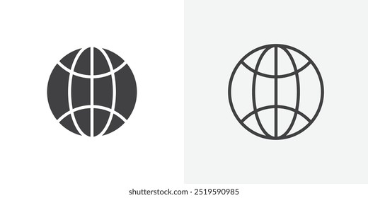 Globe icon. solid filled and stroke thin line style eps 10
