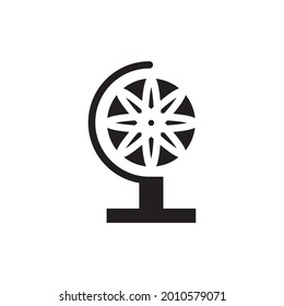 globe icon solid style vector for your web, mobile app logo UI design