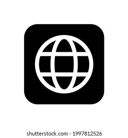 Icono de globo con estilo cuadrado