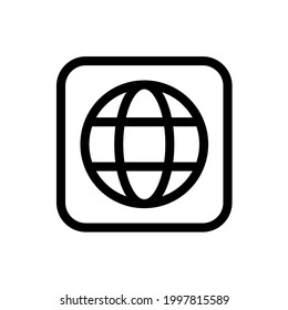 Globe icon with square style