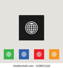 Globe icon, stock vector illustration, EPS10.