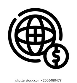 globe icon with style outline