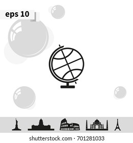 The globe icon. Globe symbol.