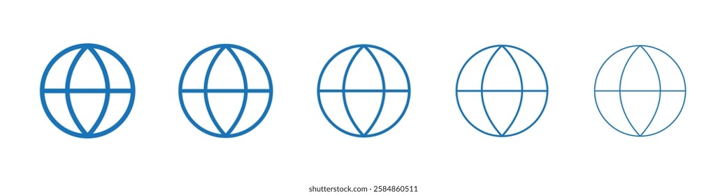 Globe icon Symbol collection thin outline set