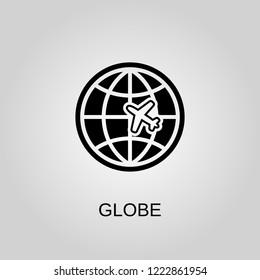 Globe icon. Globe symbol. Flat design. Stock - Vector illustration