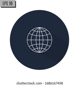 The globe icon. Globe symbol. Flat illustration