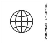 The globe icon. Globe symbol. Flat Vector illustration. EPS10