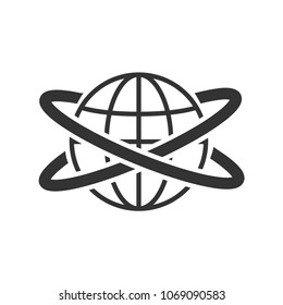 The globe icon. Globe symbol. Flat Vector illustration