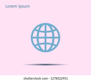 The globe icon. Globe symbol. Flat Vector illustration