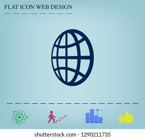 The globe icon. Globe symbol. Flat Vector illustration