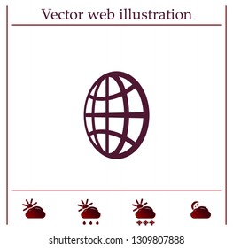 The globe icon. Globe symbol. Flat Vector illustration