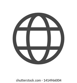 The globe icon. Globe symbol. Flat Vector illustration isolated on white background.
