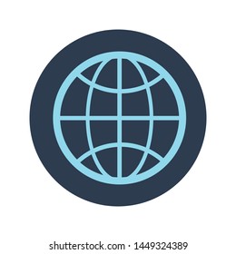 The globe icon. Globe symbol. Flat Vector illustration