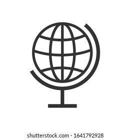 The globe icon. Globe symbol. Flat Vector illustration