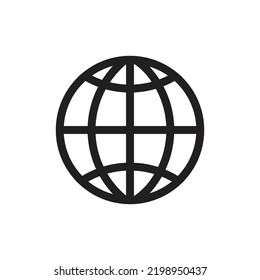 The globe icon. Globe symbol. Flat Vector illustration