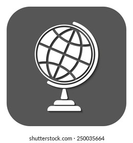 The globe icon. Globe symbol. Flat Vector illustration. Button