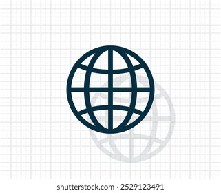 The globe icon. Globe symbol. Flat Vector illustration