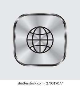 The globe icon. Globe symbol. Flat Vector illustration