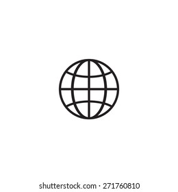 The globe icon. Globe symbol. Flat Vector illustration