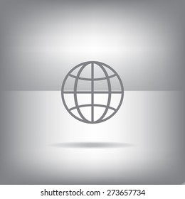 The globe icon. Globe symbol. Flat Vector illustration