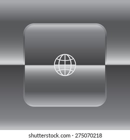 The globe icon. Globe symbol. Flat Vector illustration