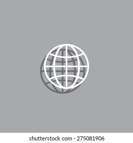 The globe icon. Globe symbol. Flat Vector illustration