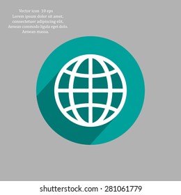 The globe icon. Globe symbol. Flat Vector illustration