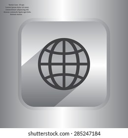 The globe icon. Globe symbol. Flat Vector illustration