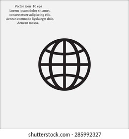 The globe icon. Globe symbol. Flat Vector illustration