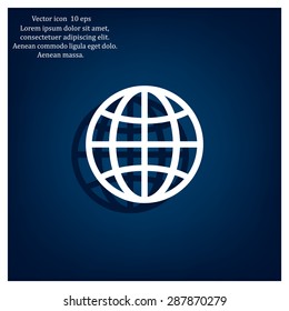 The globe icon. Globe symbol. Flat Vector illustration