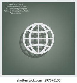 The globe icon. Globe symbol. Flat Vector illustration