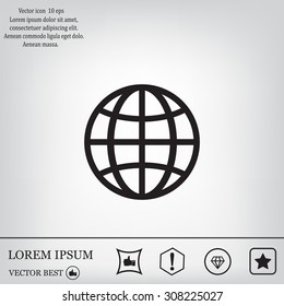 The globe icon. Globe symbol. Flat Vector illustration