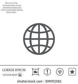 The globe icon. Globe symbol. Flat Vector illustration