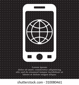 The globe icon. Globe symbol. Flat Vector illustration