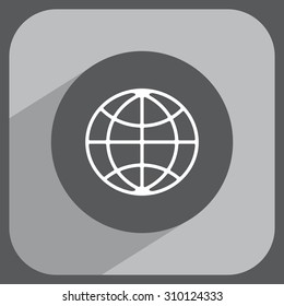 The globe icon. Globe symbol. Flat Vector illustration