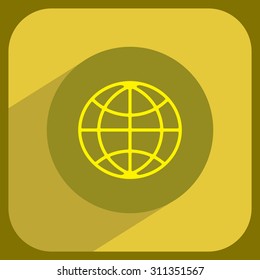 The globe icon. Globe symbol. Flat Vector illustration