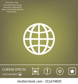 The globe icon. Globe symbol. Flat Vector illustration