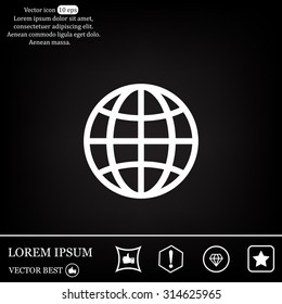 The globe icon. Globe symbol. Flat Vector illustration