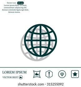 The globe icon. Globe symbol. Flat Vector illustration