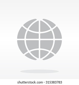 The globe icon. Globe symbol. Flat Vector illustration